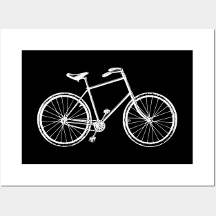 White Vintage Bicycle Posters and Art